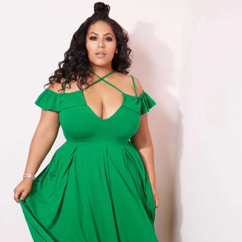 Rebdolls "Lucid Dreams" Maxi Dress with Pockets, Green, Size 3XL